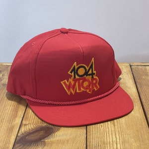 Vintage WTQR 104 Patch Rope Trucker Hat Snapback 80s 90s Cap Q104