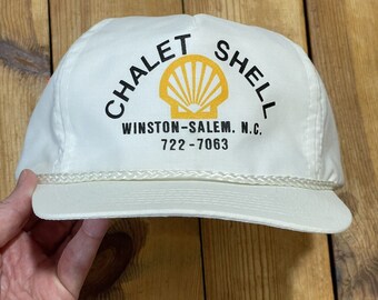 Vintage Snapback Rope Trucker Hat Shell Oil North Carolina 90s Cap Chalet Shell