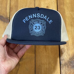 Vintage Snapback Trucker Hat Pennsdale Muncy Fire Department 90s Cap
