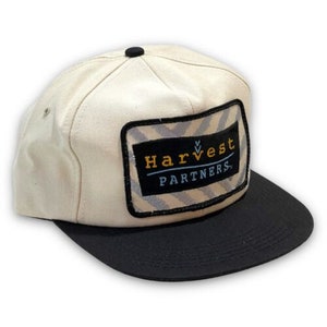 Harvest Partners Vintage Snapback Patch Hat 1990s K Products Dad Cap Made in USA