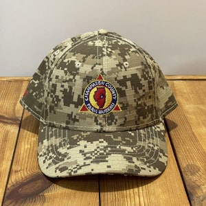 Champaign County Farm Bureau Veteran Logo Digital Camo Strapback Hat Dad Cap