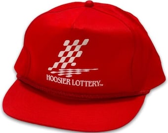 Hoosier Lottery VINTAGE Snapback Rope Trucker Hat 1990s Indiana Lottery Cap
