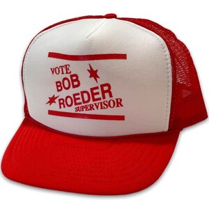 Vote Bob Roeder Supervisor VINTAGE Snapback Trucker Hat 1990s Cap