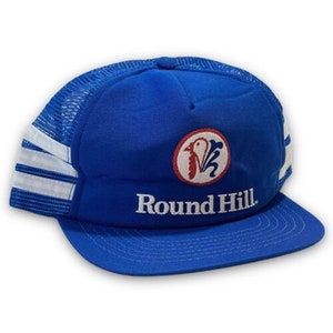 Round Hill Turkey Vintage 3 Stripe Trucker Snapback Hat 1980s USA Made Cap