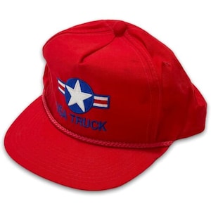 Vintage USA Truck Red Snapback Rope Trucker Hat Dad Cap