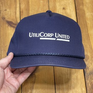 Vintage Snapback Trucker Hat UtiliCorp United Logo 1990s Cap