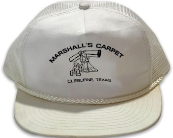 Vintage Cleburne Texas Marshalls Carpet Snapback Rope Trucker Cap