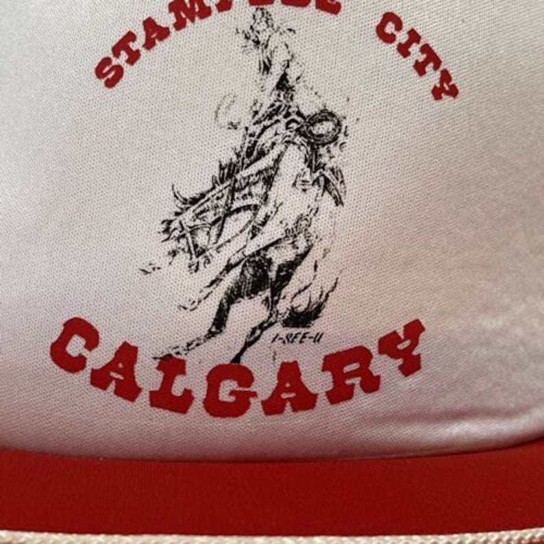 Cap 3 Streifen Stampede City Calgary Kanada Rodeo Bucking Bronco Trucker Cap Bild 3