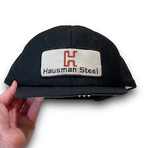 Vintage Snapback Trucker Hat Hausman Steel Logo Patch 1990s Cap Made in the USA