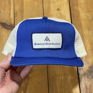 Vintage Snapback Trucker Hat Bowman Distribution Logo Patch 80s 90s Cap