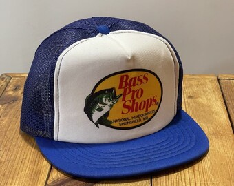 Vintage Bass Pro Shops Headquarters Springfield MO Snapback Hat 90s Trucker Cap