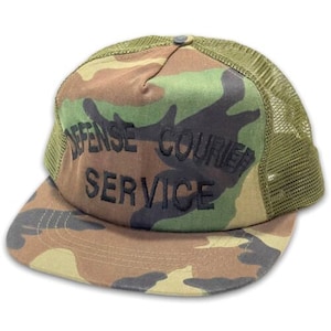 Defense Courier Service VINTAGE Snapback Hat Made in USA 1980s 1990s Camo Cap