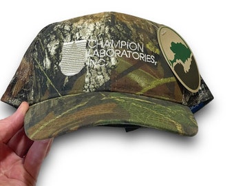 Mossy Oak Camo Hat Champion Laboratories Automotive Filters Strapback 2010s Cap