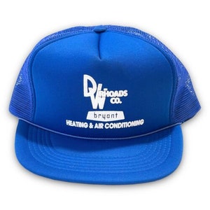 DW Rhoads Heating & Air Vintage Snapback Hat 90s Trucker Dad Uniform Cap
