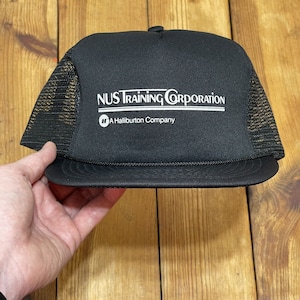 Vintage Snapback Trucker Hat NUS Training Halliburton Company Logo Cap