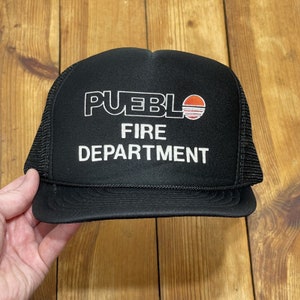 Vintage Snapback Trucker Hat Pubelo Colorado Logo Fire Department 90s Cap