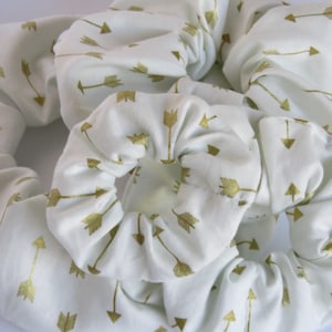 White Golden Arrow Scrunchies- Available in 4 Sizes
