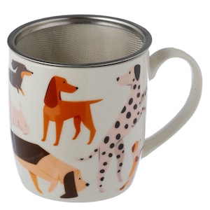 Barks Dog Hund Tasse aus Porzellan mit Teeei und Deckel Bild 1