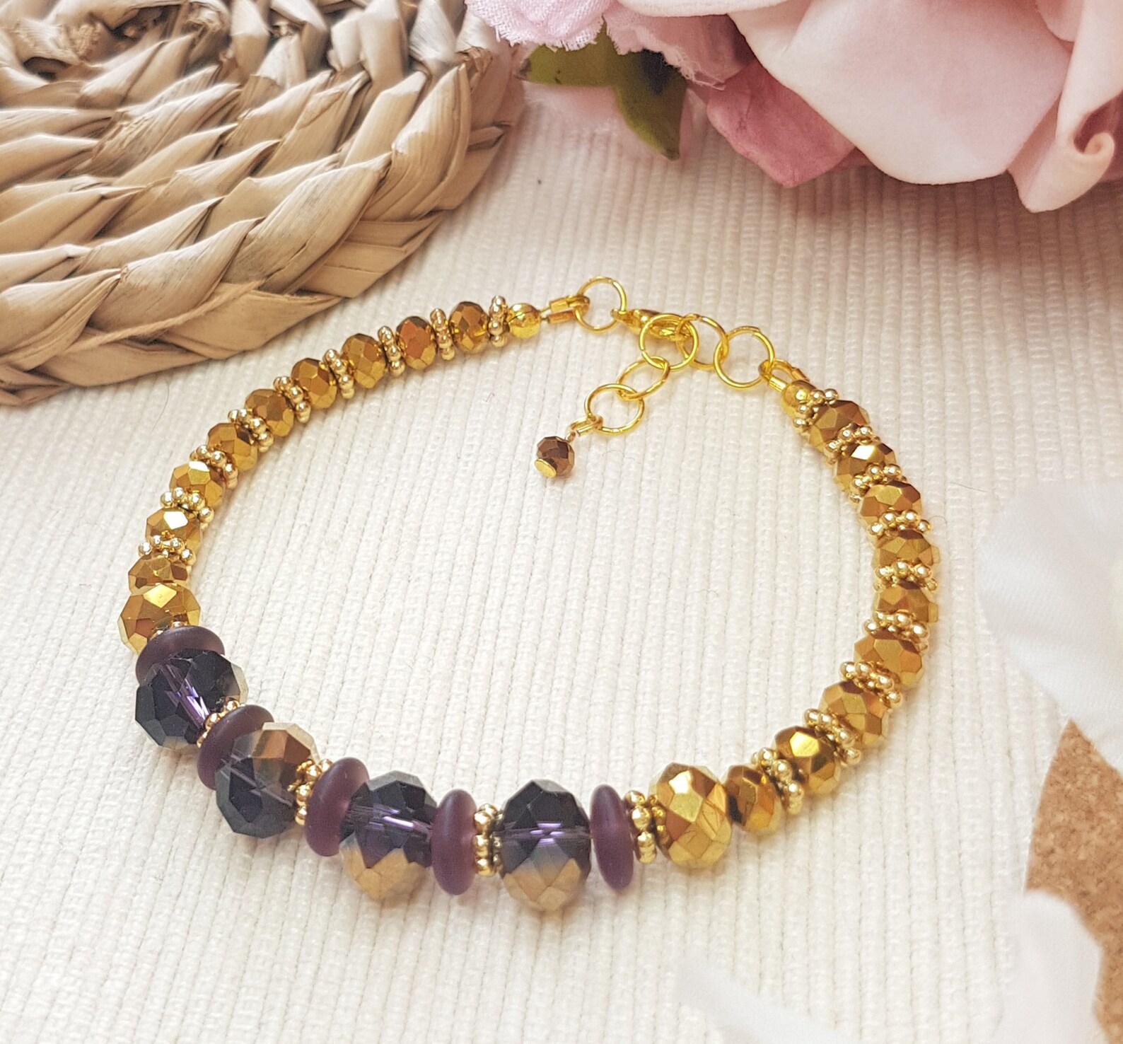 Elegant Sparkly Ladies Evening Bracelet With Metallic Faceted Etsy