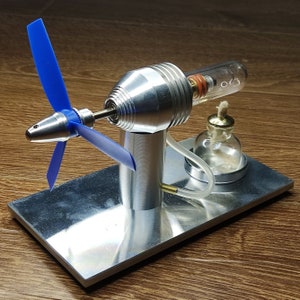 Model aircraft engine Low Temperature Hot Air Stirling Engine Motor Model Stream Power Physics Experiment Educational Model