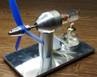 Model aircraft engine Low Temperature Hot Air Stirling Engine Motor Model Stream Power Physics Experiment Educational Model