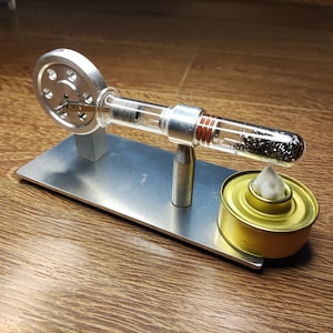 Mini Hot Air Stirling Engine Motor Model Stream Power Physics Experiment Educational Toy