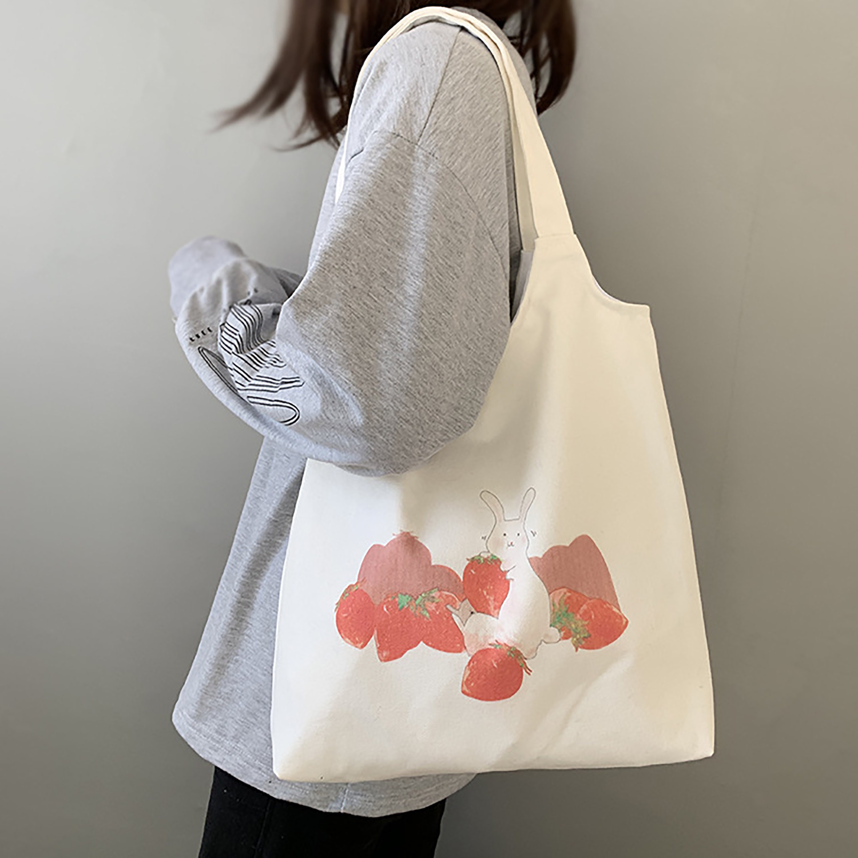 Minimalist Style Canvas Bag Floral Books Watercolour Tote Bags - Etsy