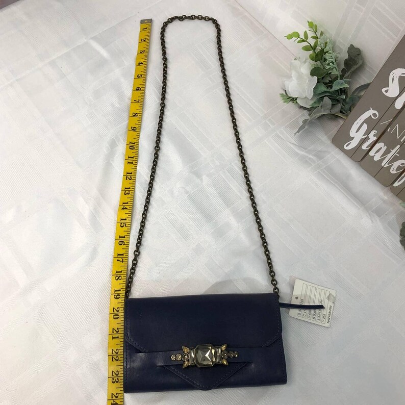 Anthropologie Navy Rhinestone Bejeweled Crossbody New without Tags image 5