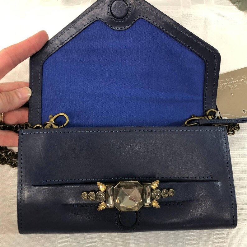 Anthropologie Navy Rhinestone Bejeweled Crossbody New without Tags image 3