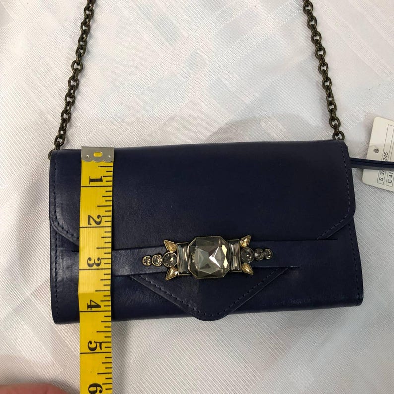 Anthropologie Navy Rhinestone Bejeweled Crossbody New without Tags image 7