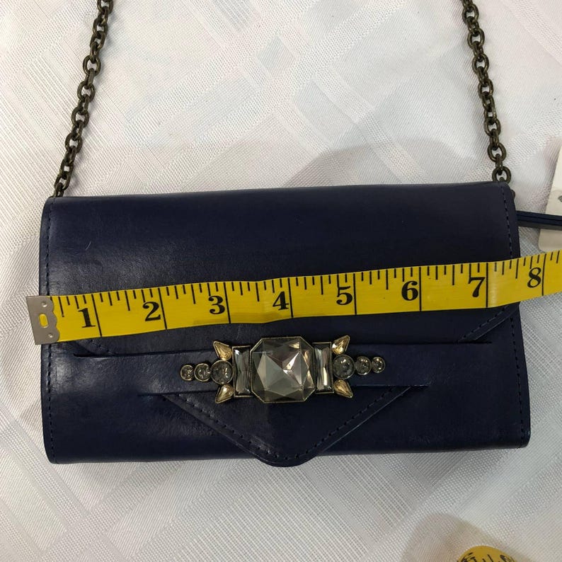 Anthropologie Navy Rhinestone Bejeweled Crossbody New without Tags image 6