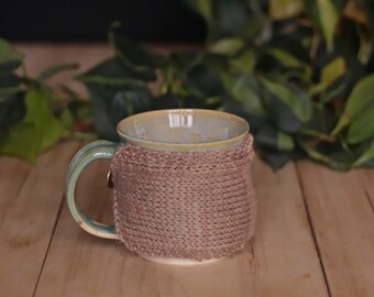 Handmade Mug Coozie, Knitted mug sweater, handknitted coozie, mug cozie, mug koozie, knitted cozie