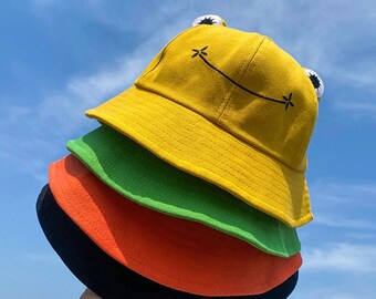 Frog Hat Kawaii Cute Frog Bucket Hat Aesthetic Women Outdoor | Etsy