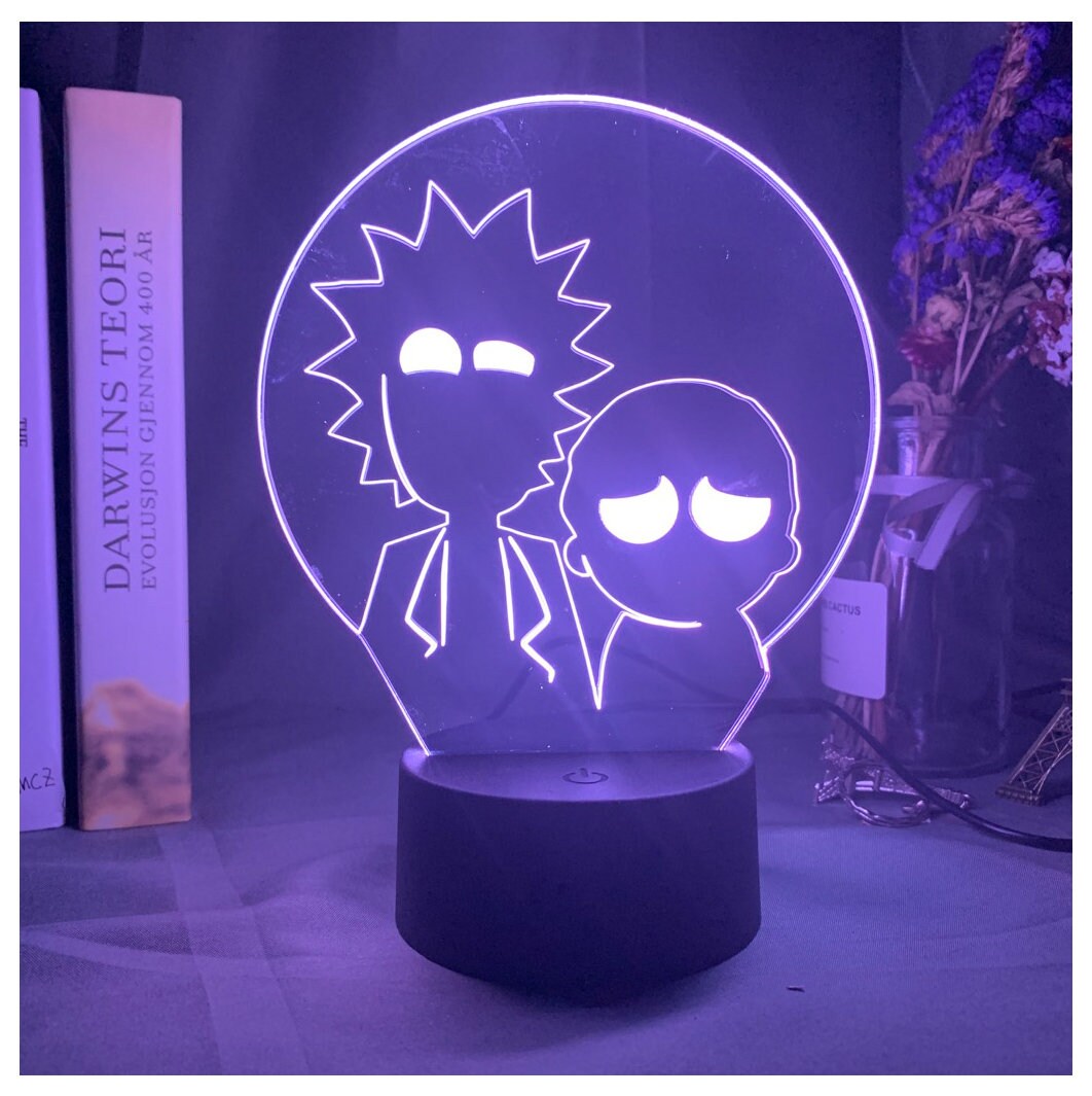 Rick and Morty 3D Night Light LED Lamp Anime Gifts 3D Illusion Etsy