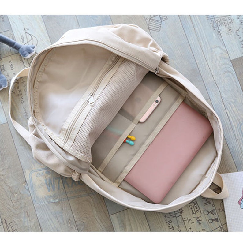 Minimalist Canvas Backpack for School Girls Nylon Women - Etsy