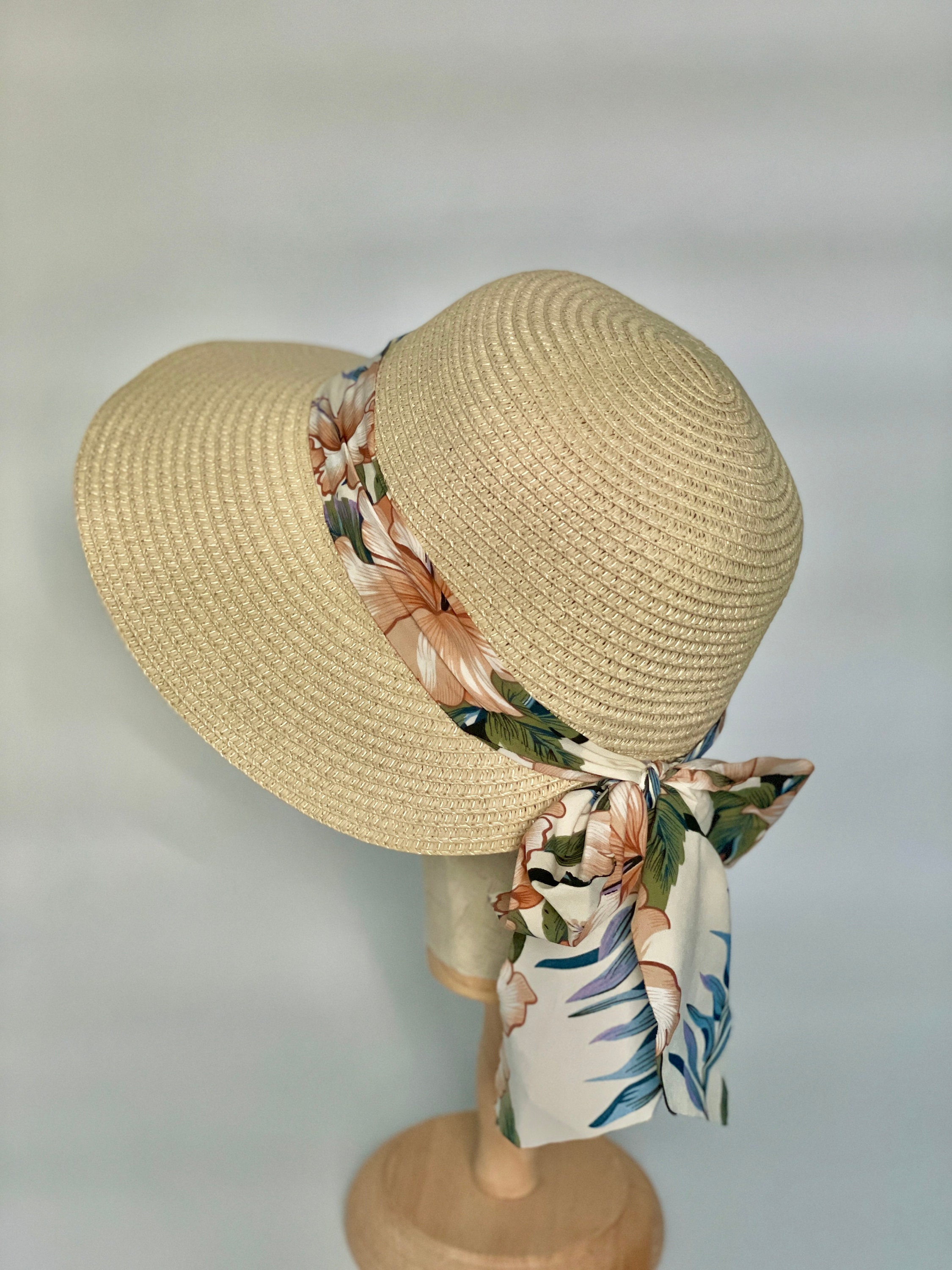 Foldable Big Brim Straw Hat, Summer Beach Hat, Hand Woven Sun Hat, Bohemian  Visor Hat, Summer Holiday Gift for Her Woman 