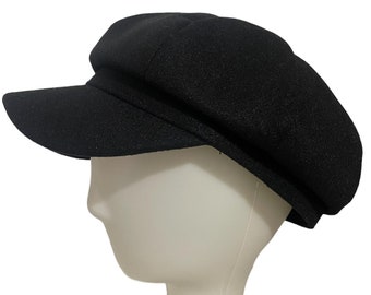Sombrero de vendedor de periódicos de gran tamaño, gorra de vendedor de periódicos, sombrero de lana de gran tamaño para hombres/mujeres, sombrero de gorra de vendedor de periódicos hecho a mano, estilo vintage