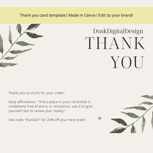 Small Business Thank You card, Aesthetic small business, packaging,Editable thank you card, Canva Template DIY