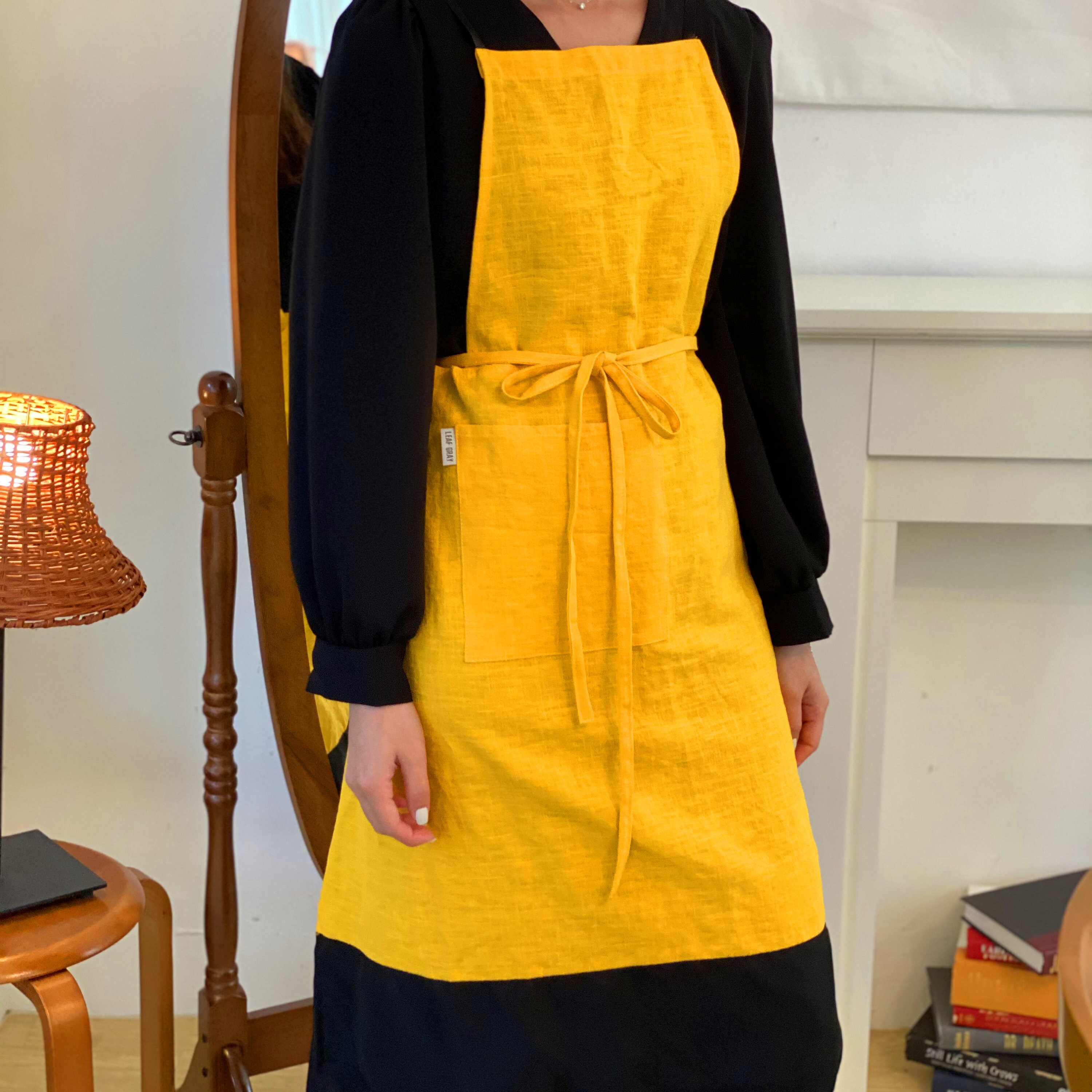 Linen Yellow apron for women apron dresskitchen Etsy
