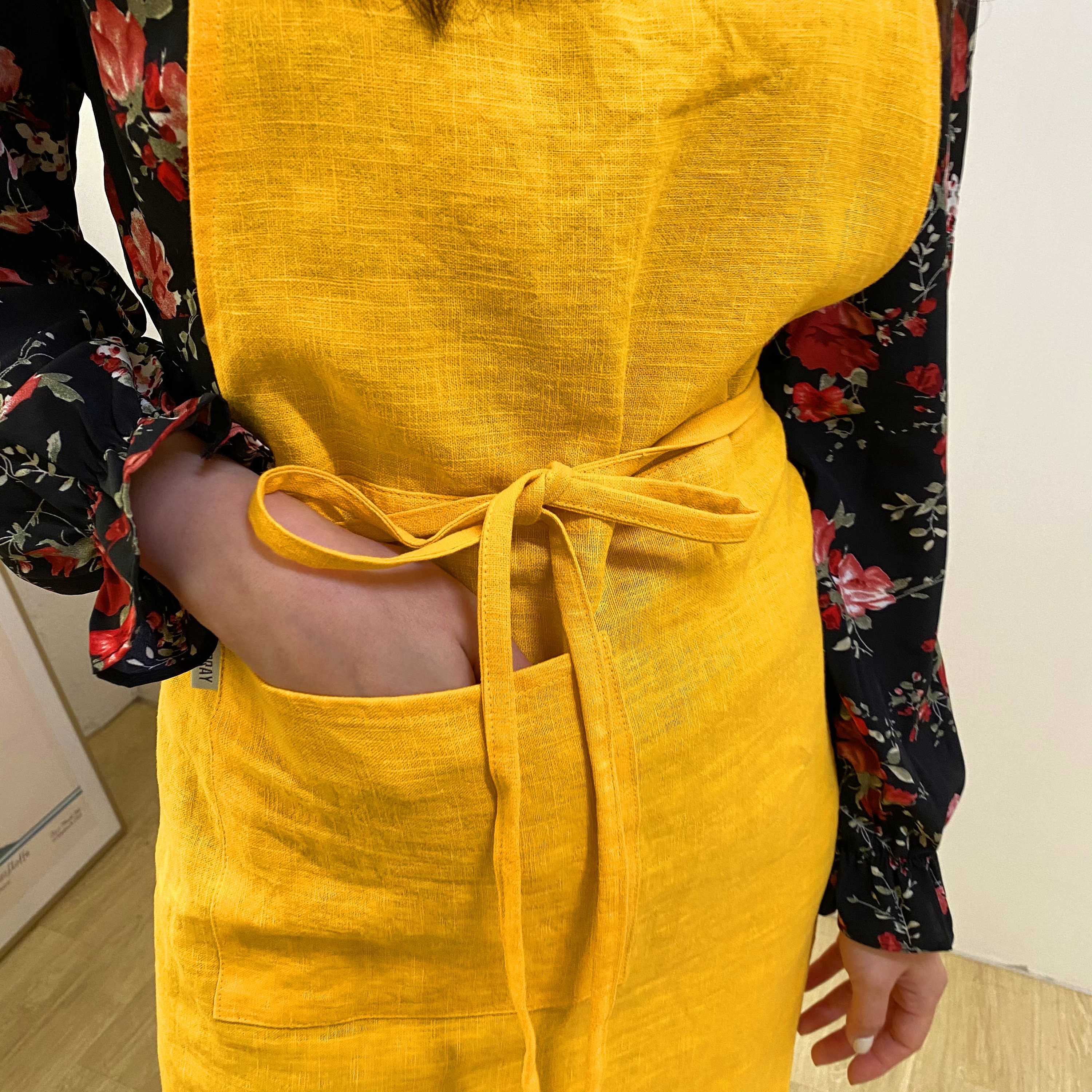 Linen Yellow apron for women apron dresskitchen Etsy