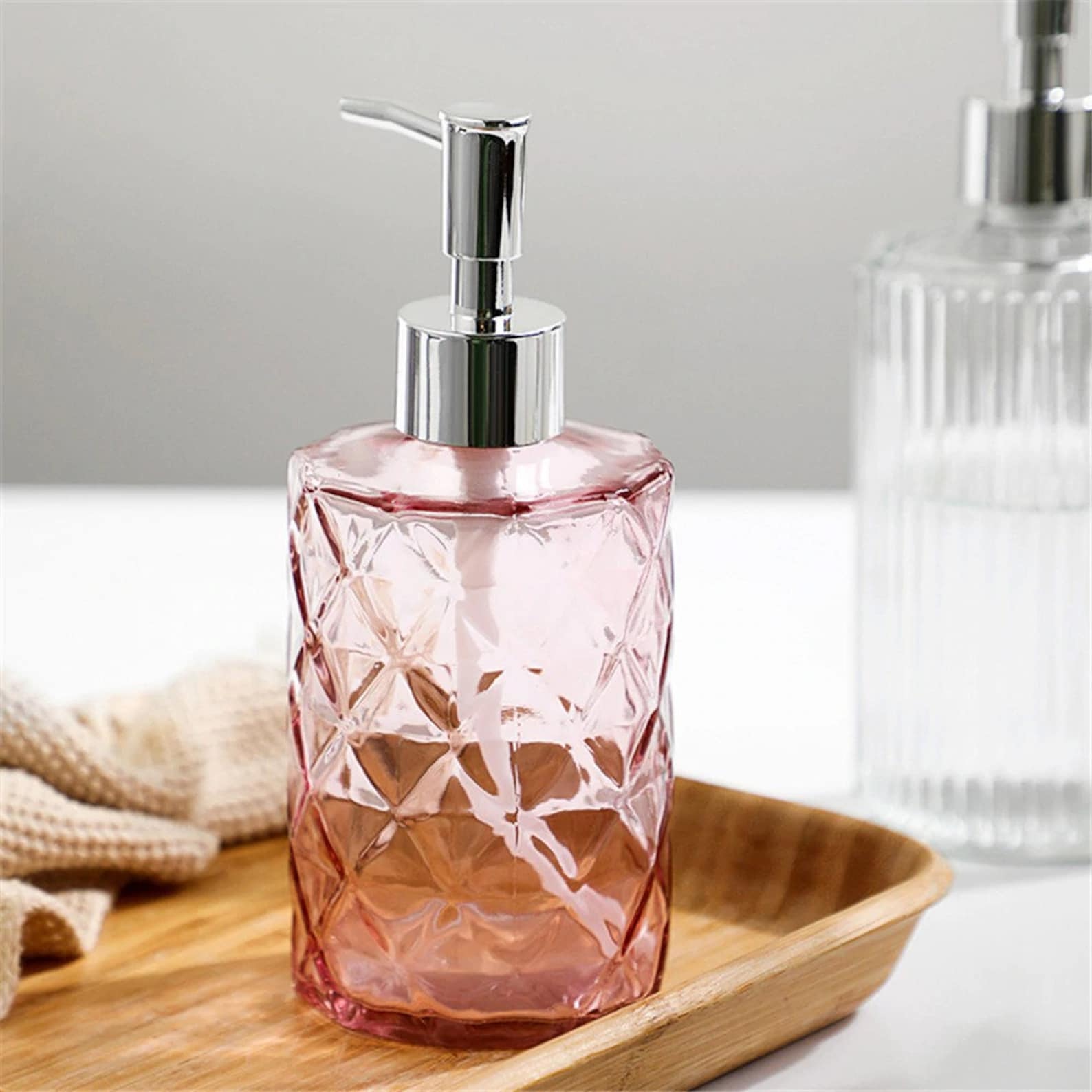 Glass Soap Dispenser Bathroom Refill Empty Bottles for Hand Etsy