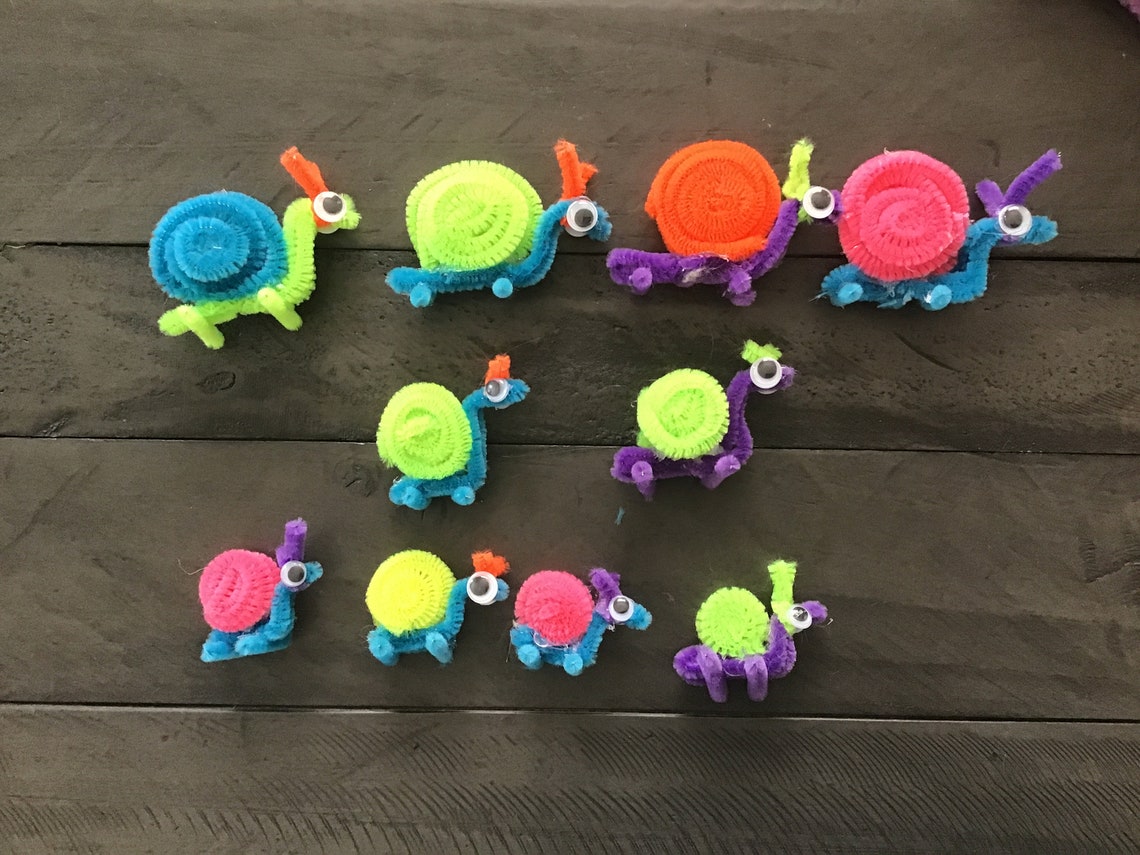 Pipe Cleaner Snails for party favors or decor Etsy