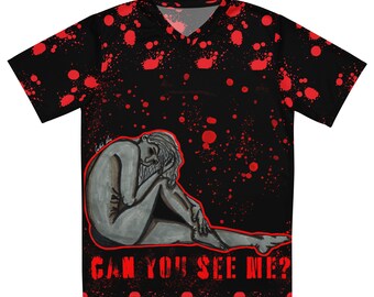 Can You See Me - Design 2 - Recycled unisex sports jersey