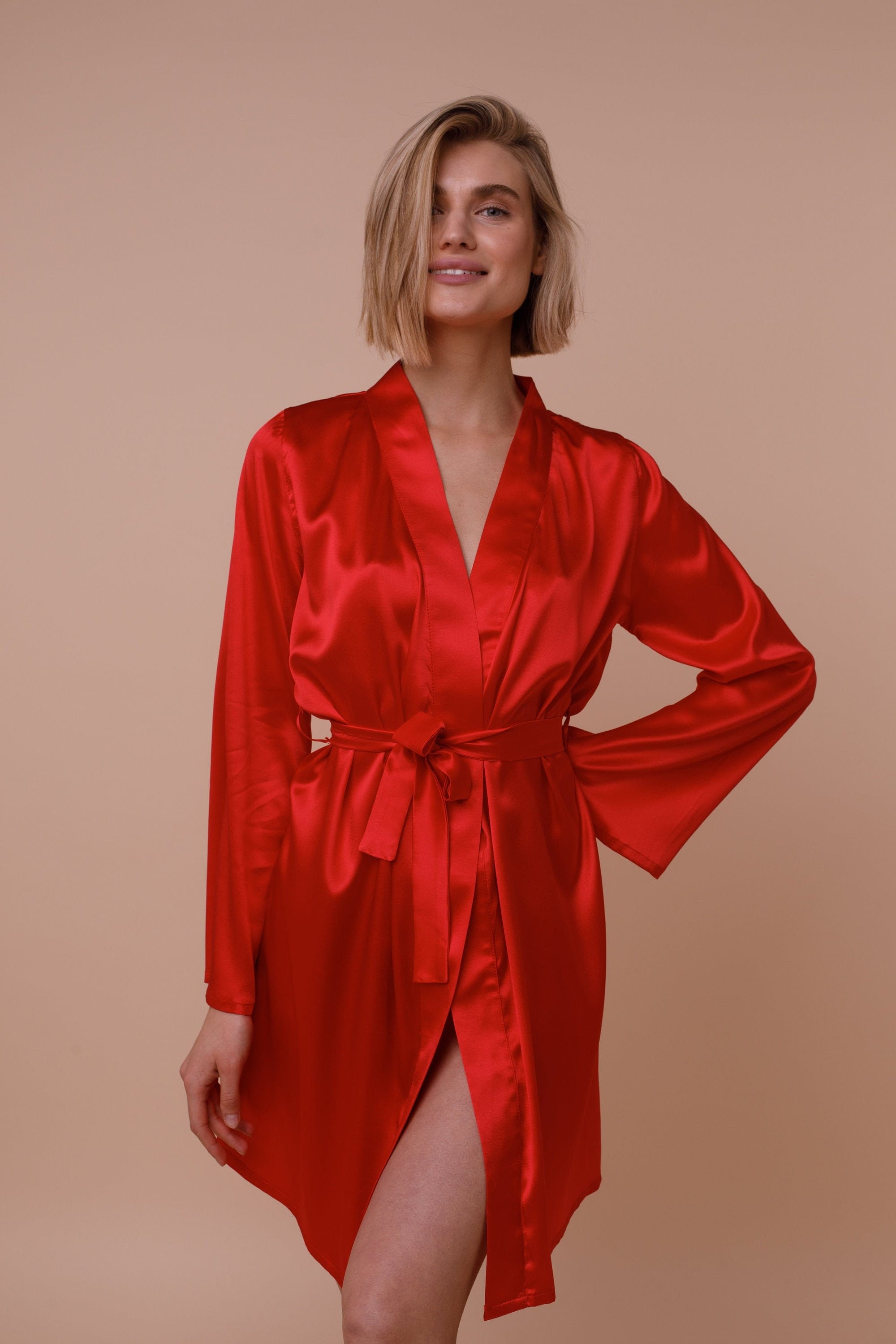 Elevanto Premium Collection Micro Satin Regular Size Red Color Womens Robes  : Amazon.in: Home & Kitchen