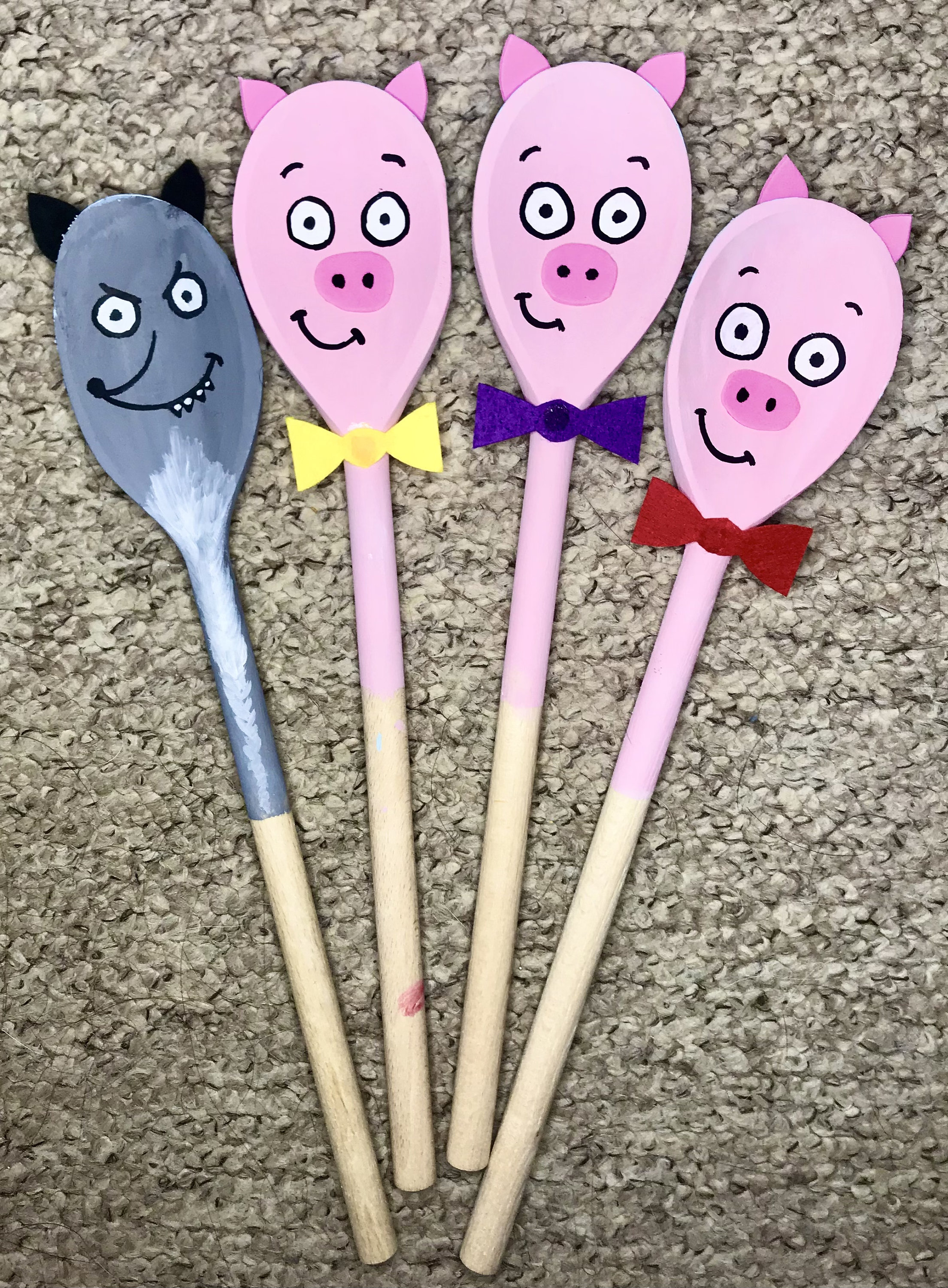 Three Little Pigs Story Spoons Etsy