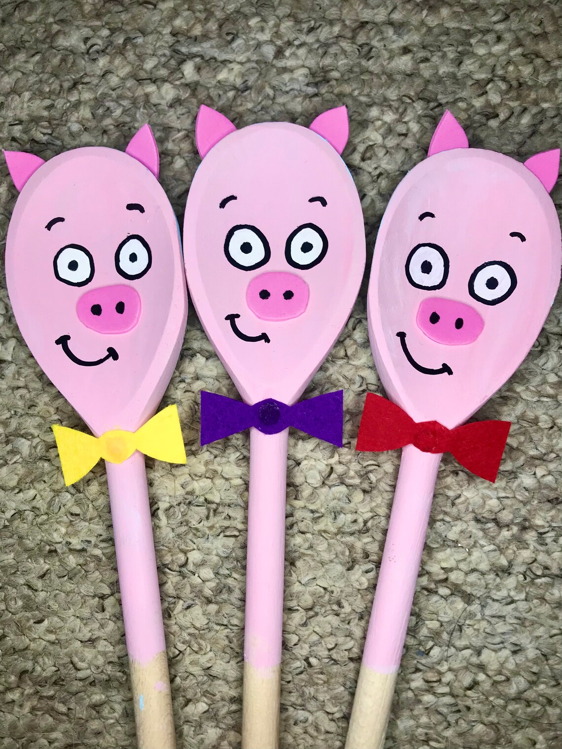 Three Little Pigs Story Spoons Etsy