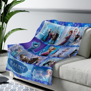 Disney Frozen Fleece Blanket, Personalized Elsa Blanket, Elsa Anna Blanket For Bed Sofa, Birthday Gifts, Christmas Gifts N-09022302