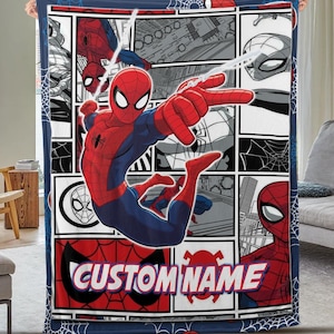 Personalized Spiderman Blanket,Spider Man Fleece Blanket,Spiderman Bthday Gift,Spiderman across the spiderverse Blanket,Blanket Quilt BXMT20