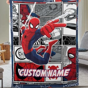 Personalized Spiderman Blanket, Spider Man Fleece Blanket, Spiderman Birthday Gift, Spider man across the spiderverse, Blanket Quilt BXMT20