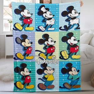 Personalized Mickey Mouse Blanket Mickey Blanket Mickey Mouse Birthday Gifts Disneyland Mickey Minnie Christmas Gift